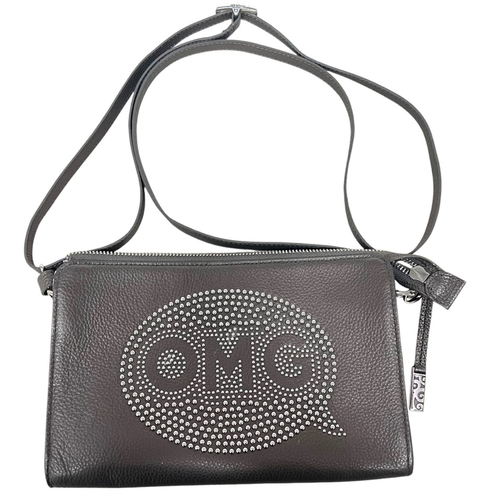 Brighton Charcoal Crossbody Bag with Silver Details